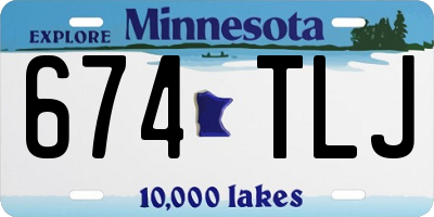 MN license plate 674TLJ
