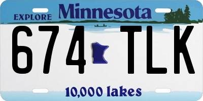 MN license plate 674TLK
