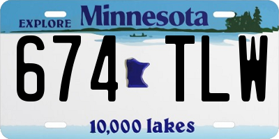 MN license plate 674TLW
