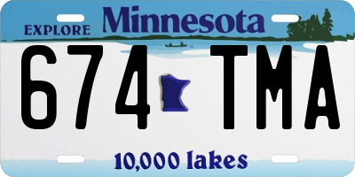 MN license plate 674TMA