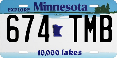 MN license plate 674TMB