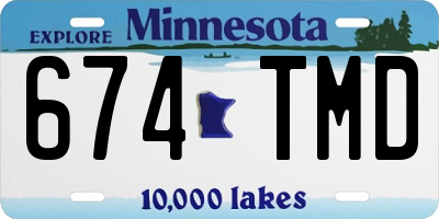 MN license plate 674TMD