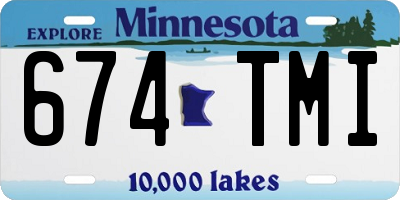 MN license plate 674TMI