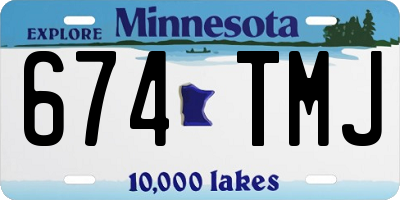 MN license plate 674TMJ