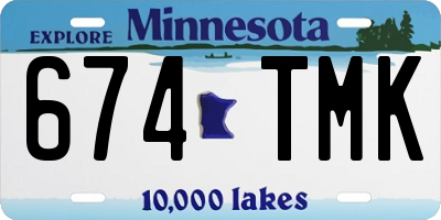 MN license plate 674TMK