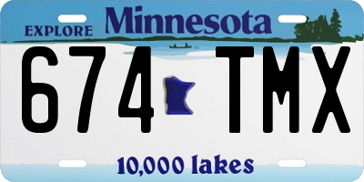MN license plate 674TMX