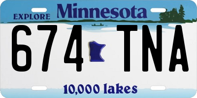 MN license plate 674TNA
