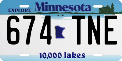 MN license plate 674TNE