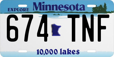 MN license plate 674TNF