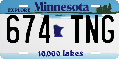 MN license plate 674TNG