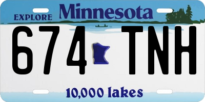 MN license plate 674TNH