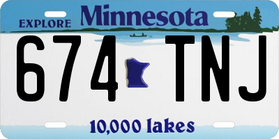 MN license plate 674TNJ