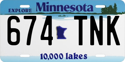 MN license plate 674TNK