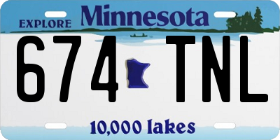 MN license plate 674TNL