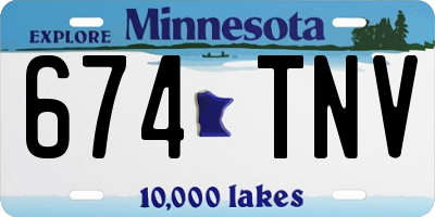 MN license plate 674TNV