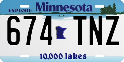 MN license plate 674TNZ