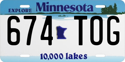 MN license plate 674TOG