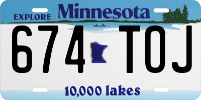 MN license plate 674TOJ