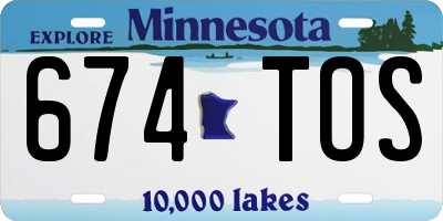 MN license plate 674TOS