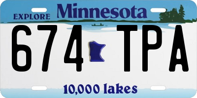 MN license plate 674TPA