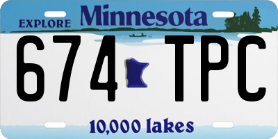 MN license plate 674TPC