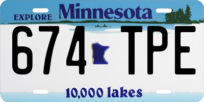MN license plate 674TPE