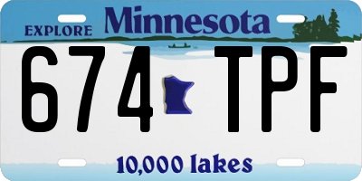 MN license plate 674TPF