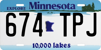 MN license plate 674TPJ