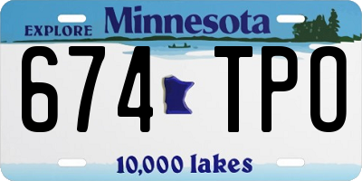 MN license plate 674TPO