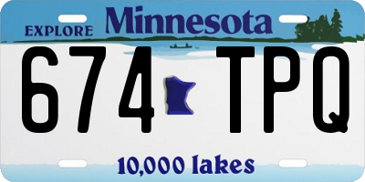 MN license plate 674TPQ