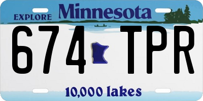 MN license plate 674TPR