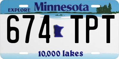MN license plate 674TPT