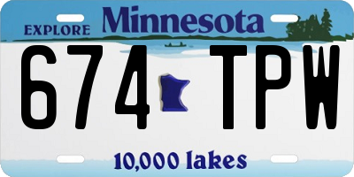MN license plate 674TPW