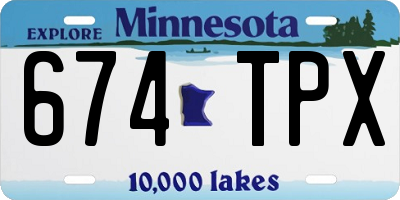 MN license plate 674TPX