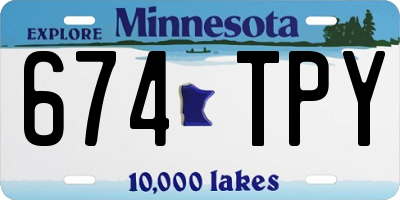 MN license plate 674TPY