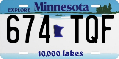MN license plate 674TQF