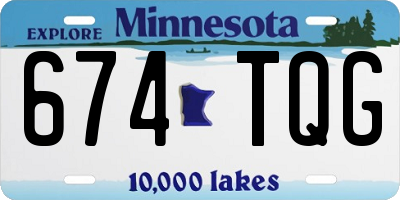 MN license plate 674TQG