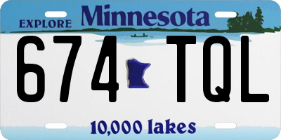 MN license plate 674TQL