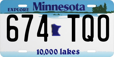MN license plate 674TQO