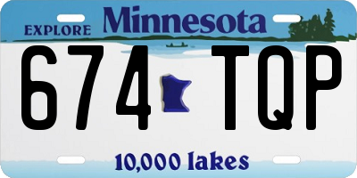 MN license plate 674TQP