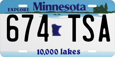 MN license plate 674TSA