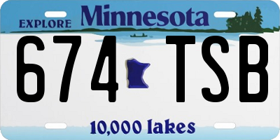 MN license plate 674TSB