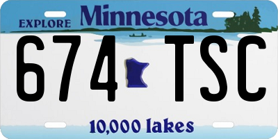 MN license plate 674TSC