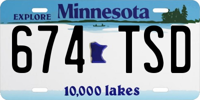 MN license plate 674TSD