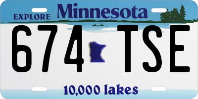 MN license plate 674TSE