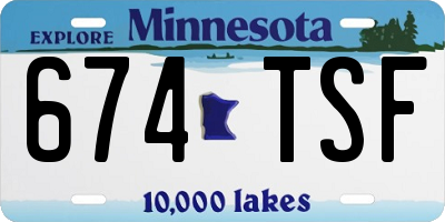 MN license plate 674TSF