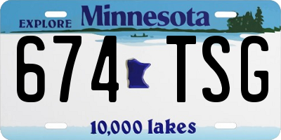MN license plate 674TSG