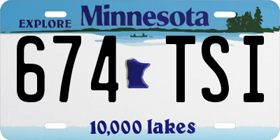 MN license plate 674TSI