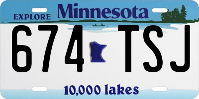 MN license plate 674TSJ