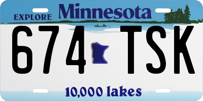 MN license plate 674TSK